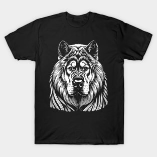 American Akita dog breed black and white T-Shirt